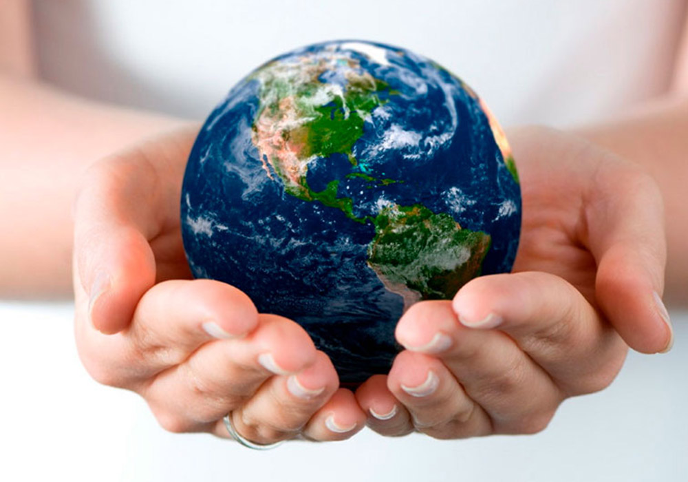 south west concrete environmental awareness globe hands