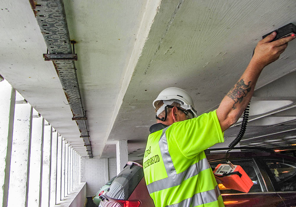 concrete repairs ceiling car park work