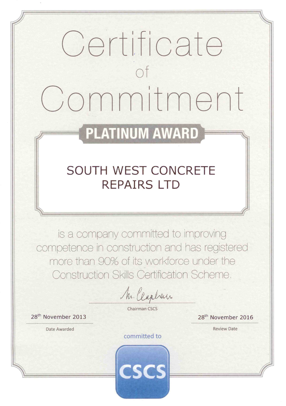 CSCS AWARD