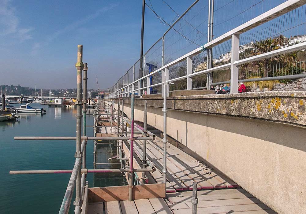 scaffold sea front plymouth south west concrete repairs